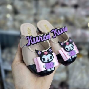 Dép sục Kuromi da bóng mềm có quai cho bé gái 1 tuổi đến 10 tuổi