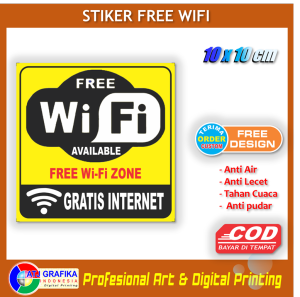 Stiker free wifi internet gratis petunjuk layanan customer sticker toko restoran kantor dll