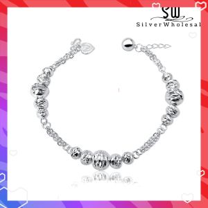 SilverWholesale #JH245 Sterling Silver 925 Classic Elegance Bracelet (Rantai Tangan) Fine Silver Jewelry