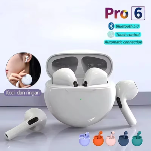 Pro6 Stereo Bluetooth Headset | Waterproof Sports Earbuds with Mic Touch Control for Android & iOS