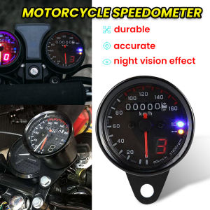 PMShop Universal Motorcycle Cafe Racer Speedometer odometer 0-160 km/u Instrument with LED Indicator