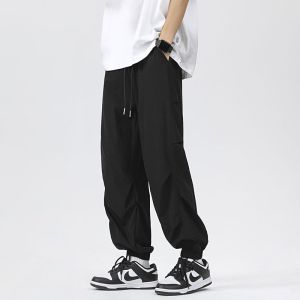 Peak Tuo Mens and Womens Pants of the Same Style Mens Summer Thin Ice Silk Quick-Dry Pants Loose-Fitting Casual Ankle-Banded Trousers High Energy Feeling