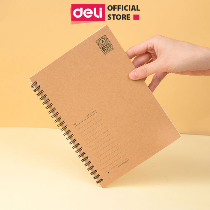 Sổ Vở Học Sinh Lò Xo Gáy Xoắn Basic A5 B5 120 Trang Deli - 70gsm Kẻ ...