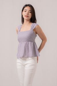 RIMINI - Atasan Cewe Crop Top Summer Kotak-Kotak S-XL - Kanaya Top 82409