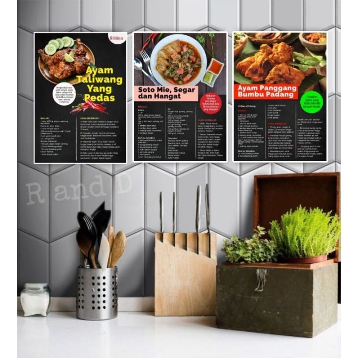 Hiasan Dinding Dapur Resep Masakan Poster Makanan Ukuran 47x31   D2eb6715f85aadd9afcff0991536c1ee  720x720q80 