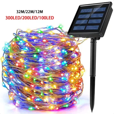 22M Solar Christmas Light Outdoor Waterproof 8 Lighting Modes Lighting LED Solar Power Christmas Lights Party Wedding Decor for Home Garden