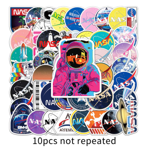 50PCS Space Agency Themed NASA Graffiti Sticker Laptop Water Cup Helmet Bicycle Motorcycle Guitar Skateboard Decorative Sticker