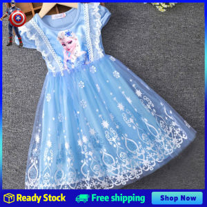 ชุดเดรส Frozen ชุดเดรสเจ้าหญิงเอลซ่า สำหรับเด็กผู้หญิงอายุ 3-10 ปี พร้อมเลื่อมประทานงานปาร์ตี้ คริสต์ มาส สำหรับคอสเพลย์