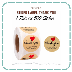 Sticker Thank You 500 pcs Label Terima Kasih Warna Adhesive Seal Roll Sticker Thank You Besar