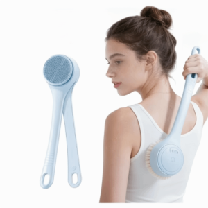 JOKTT Waterproof Electric Bath Brush Dual Speed Removable Face Rubbing Back Massage Brush 4-in-1 Double Rotating Handles Exfoliating Brush Bath Use