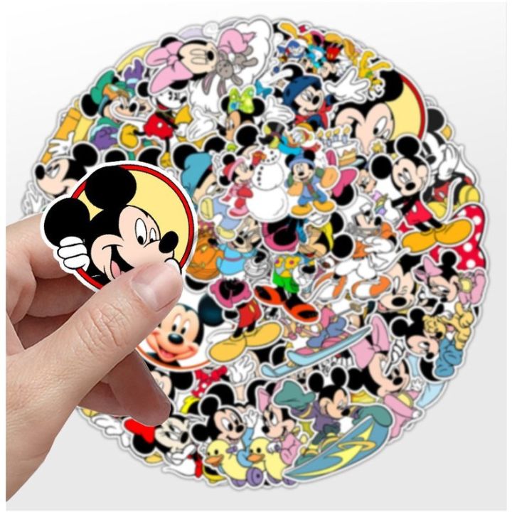 50Pcs/Set Mickey Graffiti Waterproof Sticker Cute Cartoon DIY ...