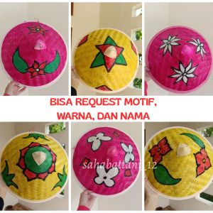 Caping lukis motif unik / topi petani anak dan dewasa lukis