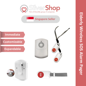 Elderly Wireless SOS Alarm Pager Portable Vibration LED Caregiver Alert System for Elderly Seniors Disabled Patients Home Hospitals Clinics