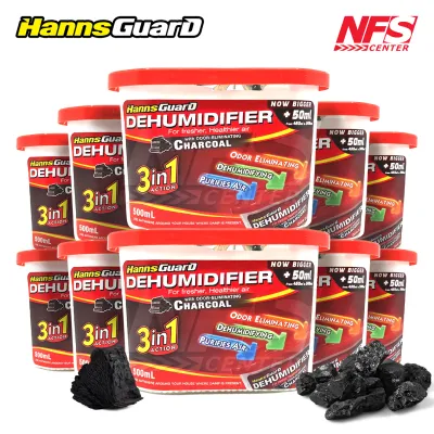 Hanns Dehumidifier Charcoal 500ml - Eliminates Musty Odor Suitable For Your Car & Closets