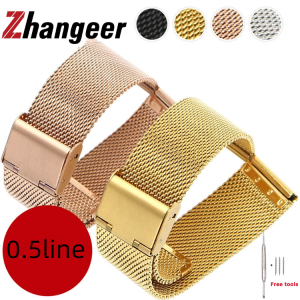 Aotelayer Dây Đồng hồ Milan mắt lưới inox sợi mảnh 05 dây dây đeo lưới thép chính xác Đầu phẳng thông dụng Nam Nữ 8 10 12 13 14 15 16 17 18 19 20 21 22 23 24mm