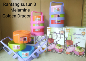 Rantang Melamine Susun 3 / Golden Dragon / Melamine