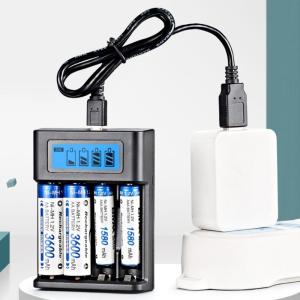 4 Bay AA LR03 LCD Screen Charging 4 Slot Independent Slot for NiMH AA LR03 Rechargeable Batteries