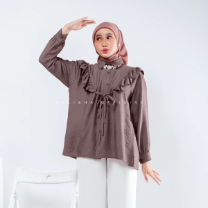 Alenza Blouse Wanita Muslimah Modis – Atasan Casual Elegan By Kalishaofficial