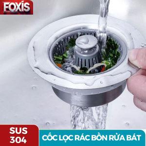 Rọ Rác Bồn Rửa Chén Chất Liệu Inox 304 & Nhựa ABS Thoát Nước Kiểu Nhấn Chặn Rác Tuyệt Đối