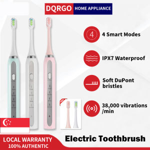 DQRGO [1 Year Warranty] Adult Ultrasonic Toothbrush USB Rechargeable Sonic Electric Toothbrush with Soft DuPont Fur Waterproof Toothbrush 4 Modes - Cleaning/Sensitive/Whitening/Gumcare