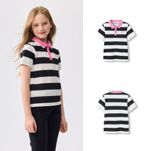 Balabala cô gái Polo T-Shirt cotton mùa hè bé áo cơ bản