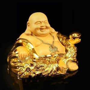 Tượng Phật Di Lặc Maitreya Mạ Vàng Để Taplo Ô Tô Bàn Làm Việc Mang Tới May Mắn Tài Lộc Bình An Thu Hút Sự Giàu Có
