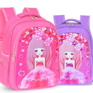 OKADY กระเป๋าเป้สำหรับเด็ก ภาพการ์ตูน กันน้ำ ภาพการ์ตูนเป้สำหรับกันน้ำ พิมพ์เจ้าหญิงน่ารัก กระเป๋าสไตล์เกาหลี สะพายแล้วดูน่ารักขึ้น เหมาะสำหรับเด็กอายุ3-12ปี