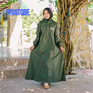 Jas Hujan Gamis Tebal Syari Muslimah Mantel Wanita Dewasa Hijab Jumbo Bahan PVC 025 Original WD Fashion Anti Rembes