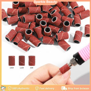 100Pcs Sanding Head Grinding Wheel Nail Art DIY Drill Sander Sleeve Tools for Bits Grinding Ring Electric Machine Accessory