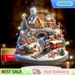 SHNGki Santa Claus Tabletop Decoration With Base 2D Acrylic Christmas Ornaments 2026 Xmas Navidad Party Supplies