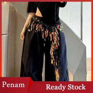 [PAM] Exquisite Sequins Tassels Waist Chain For Women Girls Belly Dancing Sequined Waist Chain Costumes Hip Scarf Dancer Skirt