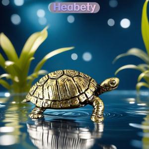 Heabety Đồng nguyên chất bức tượng Rùa đồng cổ điển rùa bức tượng Máy tính để bàn phong thủy trang trí thu nhỏ đồ cổ trà Pet hàng thủ công Quà Tặng