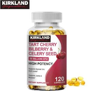 Tart Cherry Extract with Celery Seed Capsules 120pcs Natural Herbal Supplement to Support Healthy Uric Acid Level and Joint Comfort for s