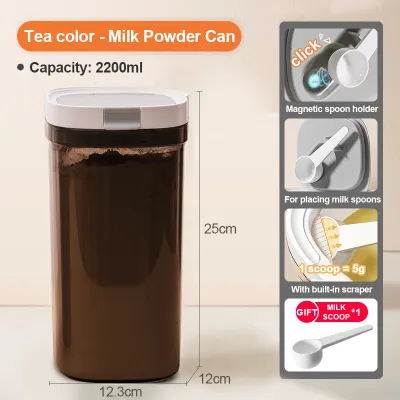 Airtight Food Containers Milk Powder Container Storage 2400/1800/1200/800ML Airtight Container Box with Scoop&Scraper