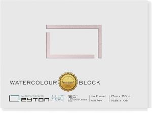 Leyton Watercolor Block 100% Cotton CP/HP 18x12.5cm + Lancet