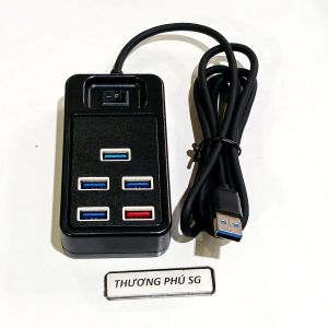 Hub chia USB 1 ra 5 có công tắc dài 1.2m / Smart Hub USB 4 Port 3.0 và 1 cổng USB sạc (5V - 1A)