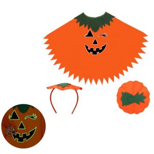 BANZU Trang phục phù thủy Áo choàng bí ngô phát quang Kiểu dáng áo khoác Có băng đô Vải hóa trang tiệc Chủ đề bí ngô Thiết kế phát quang Trang phục cosplay bí ngô Halloween