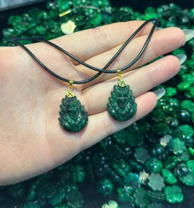 mặt dây chuyền hồ ly chúa cẩm thạch tự nhiên móc vàng móc bạc trang sức phong thủy trang sức thiết kế đủ hóa đơn thẻ bảo hành