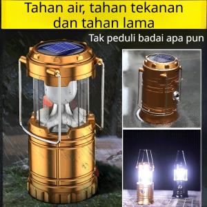 Lampu Tenda Outdoor Serbaguna Tahan Air dan Telescopic Lampu LED Camping Daya Tinggi Lampu Camping Portabel Tenaga Surya Lentera Retro Lampu Kerja Tenda Lampu Darurat Lampu Camping Gunung Portabel
