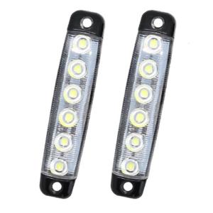 6LEDs Truck Trailer Side Marker Lamp Tail Stop Brake Taillight Running Bright Warning Turn Signal Light Waterproof 2pcs