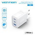 Vention Adaptor 3P GaN Charger USB A + Type C PD Fast Charge 65W FER Charger Smartphone. 