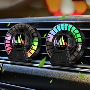 Car LED Air freshenerAromatherapy Car Diffuser with RGB Light Color Changing and Music Sync Battery Powered LED Vent ClipsCar Inter Decor Cute Accessories (1 pcs)