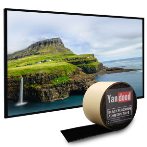 Black Flocking Adhesive Tape Projection Screen Felt Tape Border Ultra High Contrast Deep Black Felt Strips for Projector Screen Frame DIY