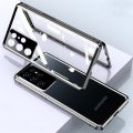 Camera Protection Case For Samsung Galaxy S25Edge S25 S24 FE Ultra Plus S23FE S23 Plus S23 Ultra Samsung S 23 S23Plus S 23+ S 23 5G Double Sided Glass Casing Flip Phone Case Magnet Metal Bumper Full 360° Protection Hard Cases Cover. 