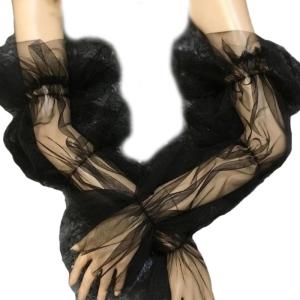 Bridal Arm Sleeves for Wedding Prom Long Sheer Fingerless Gloves Wedding Dress Accessories for Bridal Bridesmaids