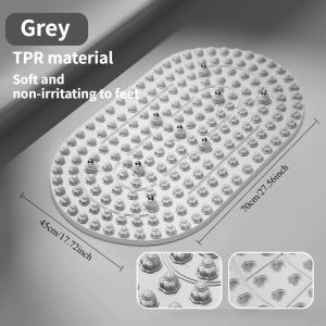 Foot Massage Mat Acupressure Board 70x42cm Liquid Silicone Thickened Oval 800+ Points Non-Slip In-Situ Indoor Jogging Fitness Pink/Gray