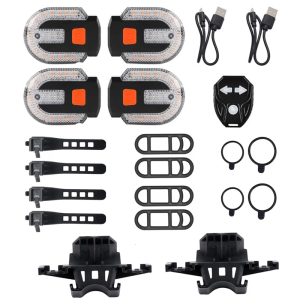 Wireless Remote Bike Rear Light Charging Detachable Waterproofed 5 Models Light for Easy Attachments