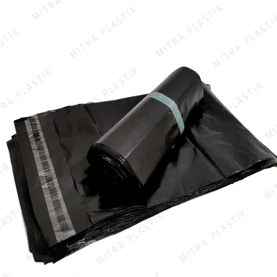 Plastik Polymailer 20x30 cm isi 100 pcs Packing Online Shop Hitam Silver Pink Kuning Ungu Biru Kantong Lem Seal Amplop 20 x 30