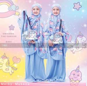 Mukena anak karakter // satu set alat sholat motif karakter Unicorn kuda poni 1-12 tahun