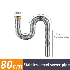 Bathio stainless steel sewer pipe anti-rat deodorant high-temperature resistant leak-proof blocking kitchen vegetable basin